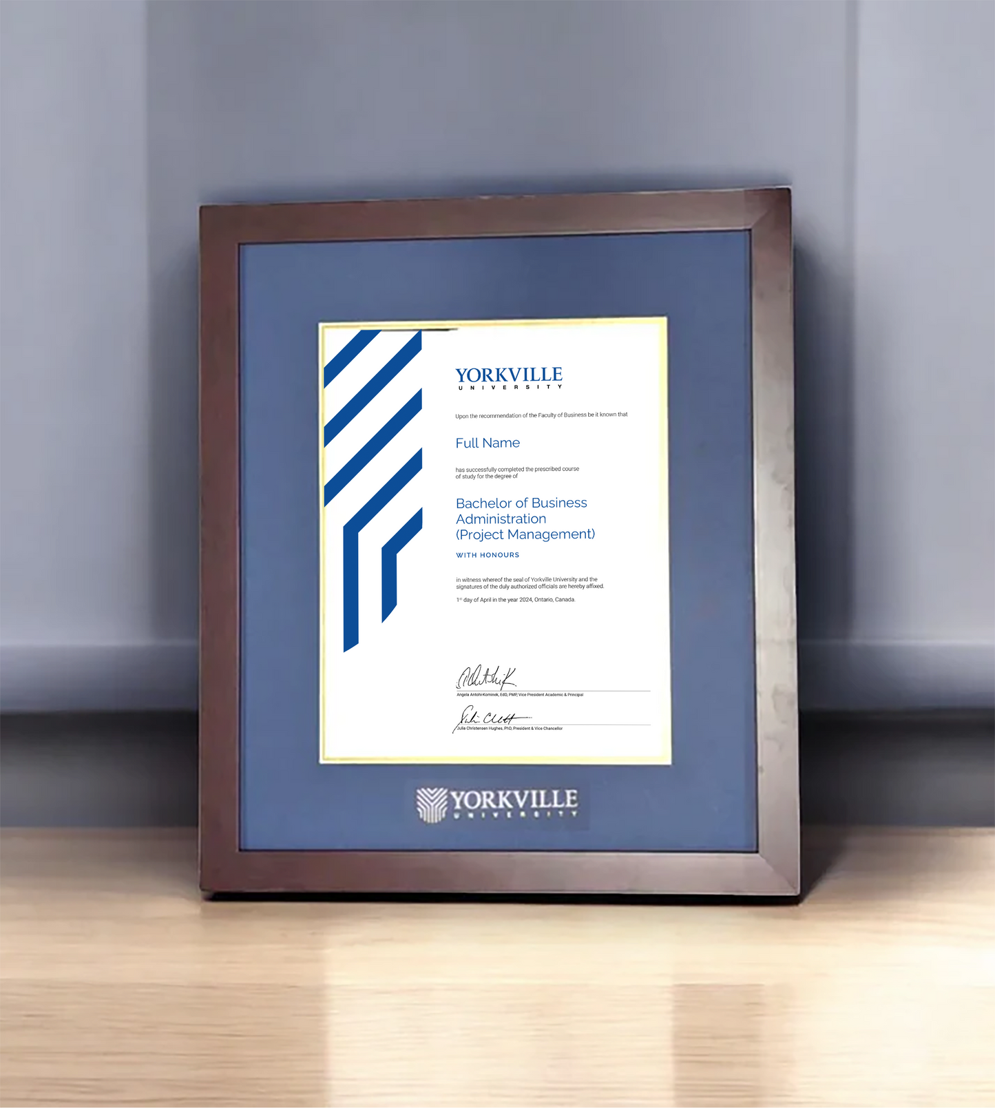 YU Modern Simple Diploma Frame - PORTRAIT Diploma - 2024 Graduates